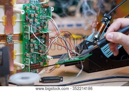 Shot In The Electronic Laboratory, During Tin Soldering, For Repair