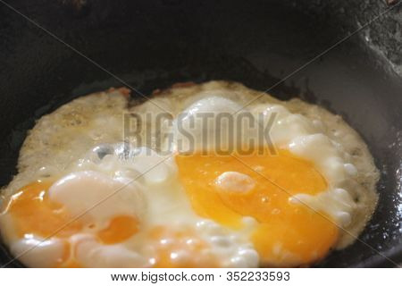 Fried Egg Sunny Side Up In A Pan
