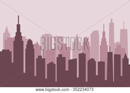 Urban City Town Building Landscape Vector Stock Illustration
