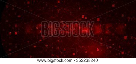 Abstract Red Background With Binary Code. Malware, Or Hack Attack Concept