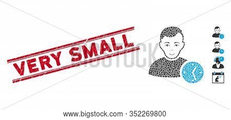 Distressed Red Stamp Watermark With Very Small Caption Inside Double Parallel Lines, And Mosaic User