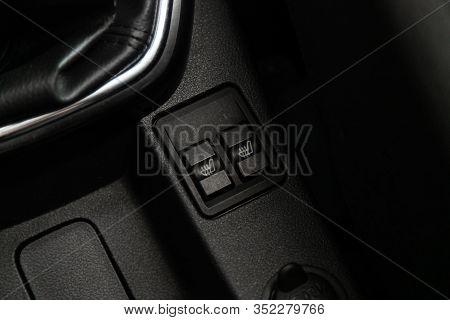 Novosibirsk, Russia - January 24, 2020:  Lada Priora, Seat Heating Indicator In The Car Included. Mo