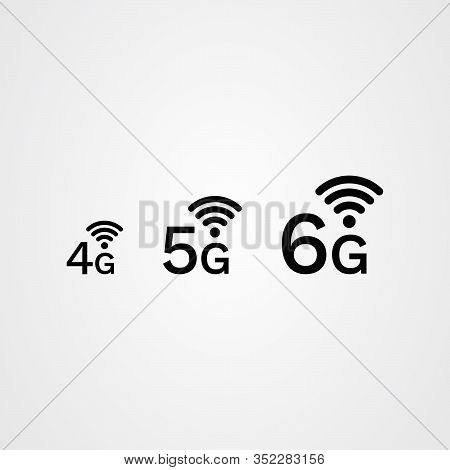 4g, 5g, 6g Internet Icon Vector Illustration.