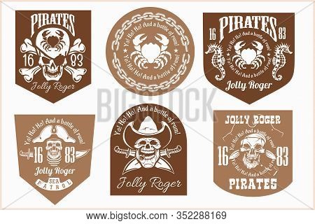 Pirates Design Elements - Vector Set On Light