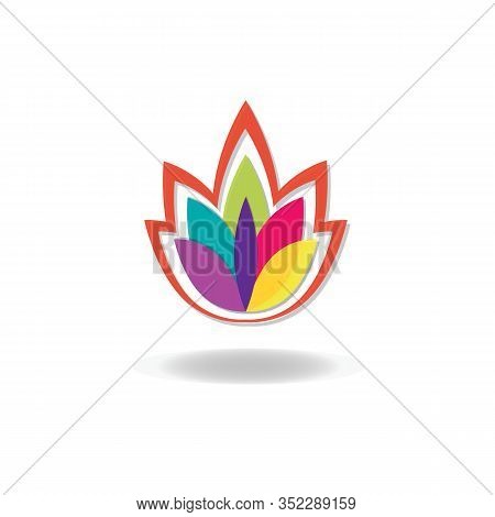 Flower Icon. Lotus Spa Logo Design. Vector Illustration.
