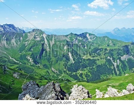 View Of The Ratikon Border Alpine Mountain Massif Or Rätikon Grenzmassiv (oder Raetikon) From Liecht