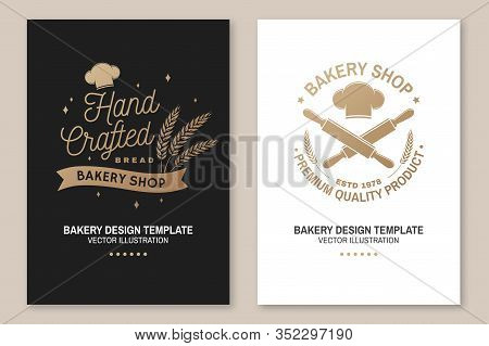 Set Of Bakery Shop Badge. Vector Illustration. Concept For Poster, Flyer, Bakery Template. Design Wi