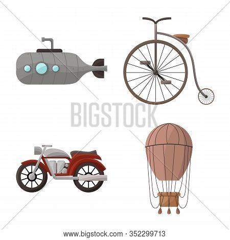 Isolated Object Of Retro And Vintage Symbol. Collection Of Retro And Transport Vector Icon For Stock