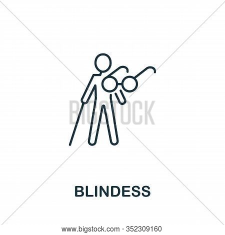 Blindness Icon. Simple Line Element Blindness Symbol For Templates, Web Design And Infographics