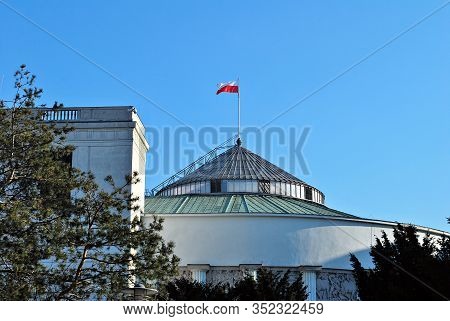 Warsaw,poland. 28 January  2017.polish Parliament Over Sky