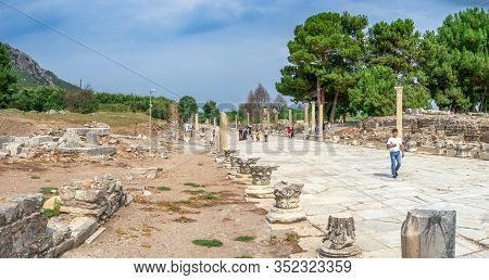 Harbor Street In Antique Ephesus, Turkey