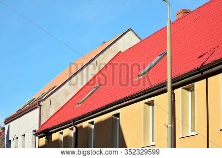 Trzcinsko-zdroj, Poland.8 October 2018. Old Urban Buildings In Town Trzcinsko-zdroj In Western Polan
