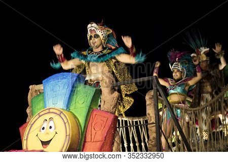 People At Last Day Of Sitges Carnival. Burial Carnestoltes - 