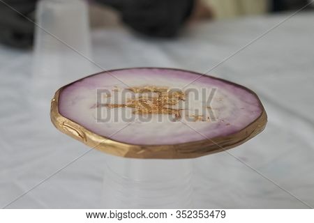 Epoxy Resin Coasters. Purple Gold. Epoxy Resin Art