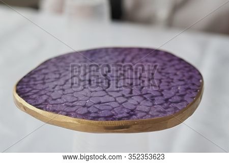 Epoxy Resin Coasters. Purple Gold. Epoxy Resin Art