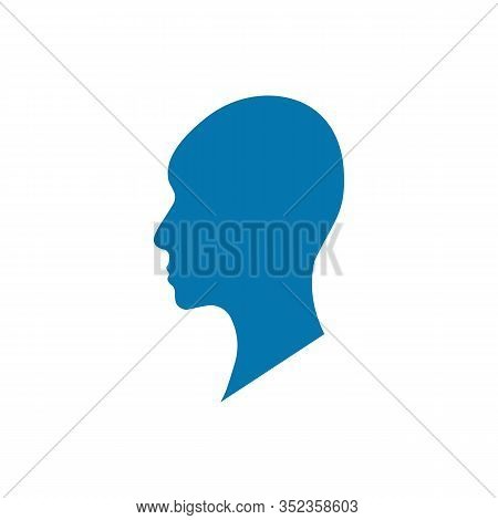 Side View Silhouette Of A Bald Gender Neutral Head