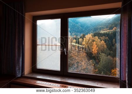 Beautiful View Of The Mountains From The Window