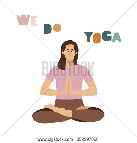 Woman Practicing Yoga. Female In A Warrior Pose.