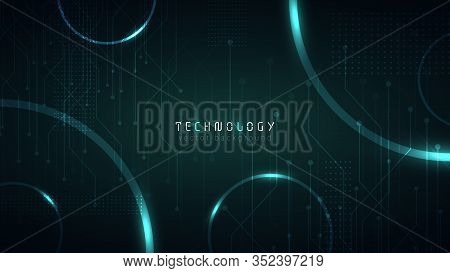 Blue Abstract Circuit Connection Technology Cyberspace Vector Background,modern Geometric Tech Backg