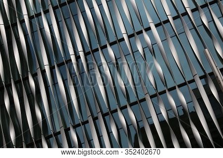 London, Uk - July 8, 2016: Modern Facade Of Monument Building In London, Uk. It Was Designed By Make