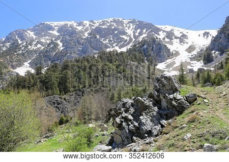 Majestic landscape with Tahtali Dagi mountain in Turkey