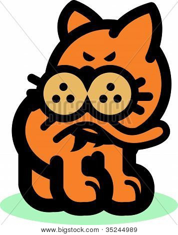 尾をかむ猫のクリップアート
