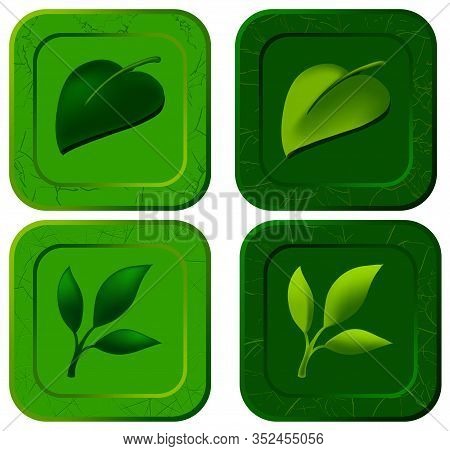 Vector Icon With Casual Leaf For Video Game On White Background
