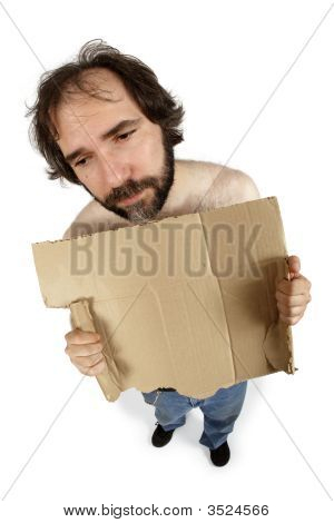 Homeless Man Holding segno