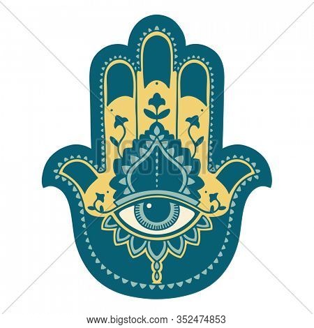 iconic tattoo style image of a hamza