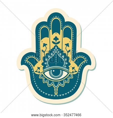 sticker of tattoo in traditional style of a hamza
