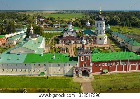 Aerial View Over The Nicholas Peshnoshsky Monastery On A Summer Day