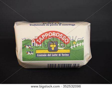 Turin - Feb 2020: Centrale Del Latte Butter Packet