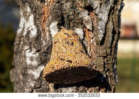 Bell From Various Grains, A Delicacy For All The Birds In The Garden