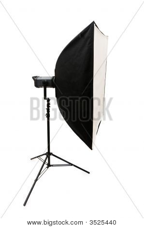 Studio Strobe isoleret på hvid baggrund