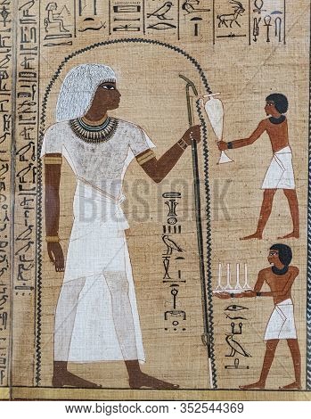 Karnak Temple In Luxor, Egypt. The Karnak Temple Complex, Commonly Known As Karnak, Comprises A Vast