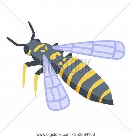 Wasp Agression Icon. Isometric Of Wasp Agression Vector Icon For Web Design Isolated On White Backgr