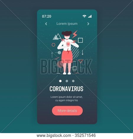 Little Girl Having Heart Attack Coronavirus Infection Symptoms Epidemic Mers-cov Virus Wuhan 2019-nc