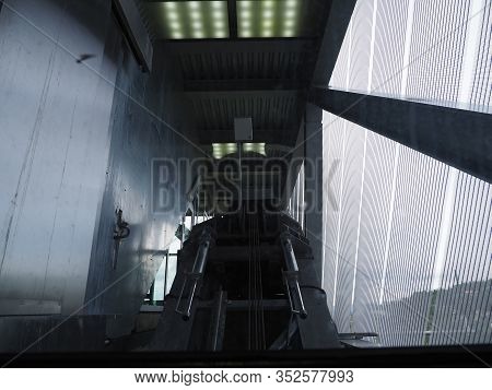 Inside Construction Of Ski Jump Elevator In Holmenkollen Near European Capital City Of Oslo In Norwa