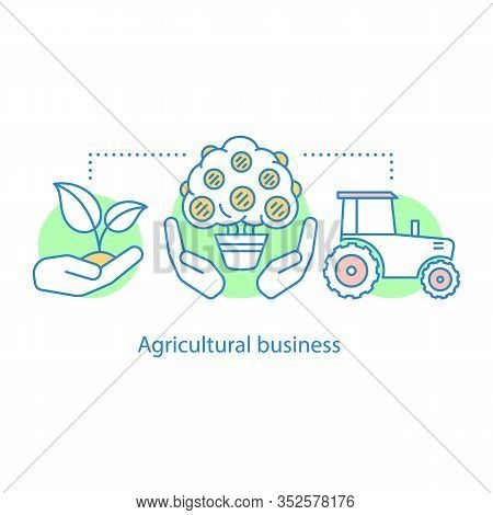 Agricultural Business Concept Icon. Farming Idea Thin Line Illustration. Agricultural Sector. Vector