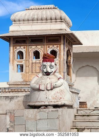 Exterior Detail Of Ancient Hindu Temple In Pushkar, Rajasthan, India