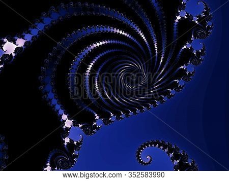 Tdecorative Fractal Astroniras Spiral In A Dark Blue Colors