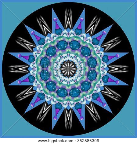 Abstract Decorative Astroniras Mandala - Star In A Blue Colors