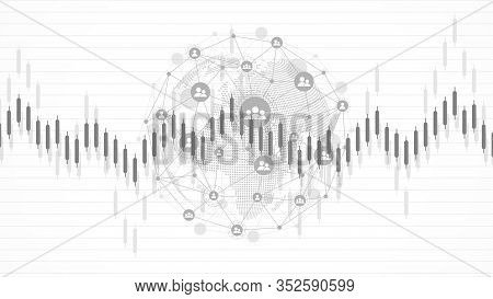 Stock Market Background Or Forex Trading Business Graph Chart For Financial Investment Concept. Busi