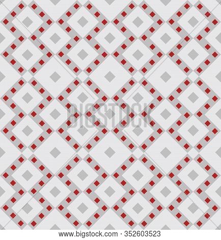 Abstract Tile Ornament. Geometric Square Shape Seamless Pattern. Geometrical Ornamental Backgrop.