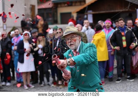 Laudenbach, Main-tauber-kreis, Germany - February 23, 2020: The Carnival Of Laudenbach