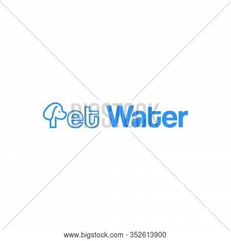Pet Water Wordmark Logo Concept Illustration With Dog