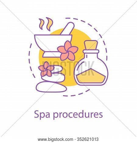 Spa Procedures Concept Icon. Aromatherapy, Massage Idea Thin Line Illustration. Wellness. Relax. Vec