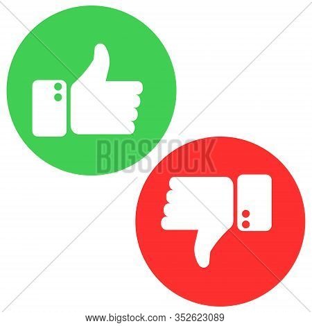 Like And Dislike Flat Symbol - Vector Illustration