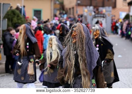 Laudenbach, Main-tauber-kreis, Germany - February 23, 2020: The Carnival Of Laudenbach