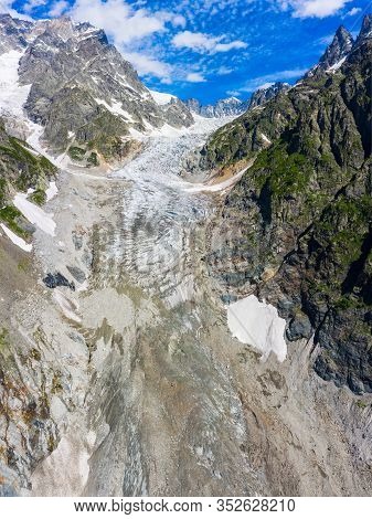 Caucasus Mountains On The Border Of Russia And Georgia. Chalaat Pass And Very Beautiful View Of The 